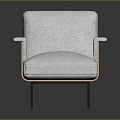 Modern Accent Chair With White Upholstery Wooden Armrests And Metal Legs In Contemporary Design