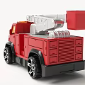 Electric Toy Fire Truck With Red Body Silver Ladder And Black Wheels