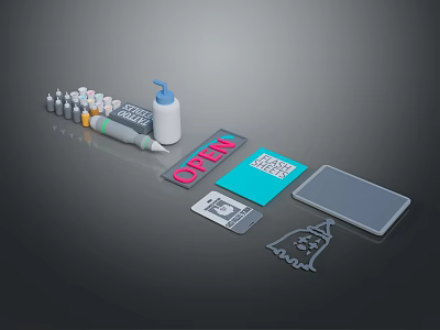Top Computer Maintenance Tools With Cleaning Kits Stencil Templates And Boards 3d model