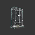 Elegant Solid Wooden Wardrobe With Double Doors Metal Hardware And Base Design