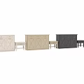 Gray And White Wooden Furniture Collection With X Pattern Cabinet And Drawer Side Tables