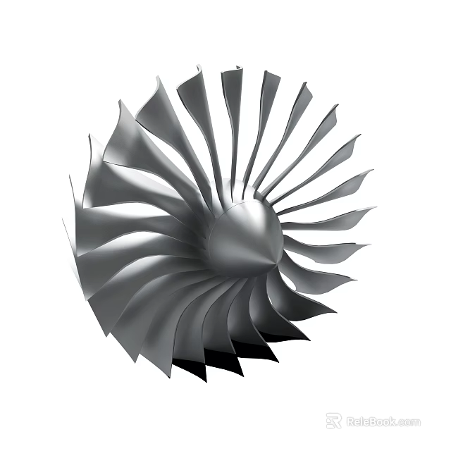Metal Turbine Blade With Radial Design For Aerospace Engineering Applications 3d model 