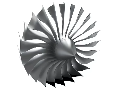 Metal Turbine Blade With Radial Design For Aerospace Engineering Applications 3d model