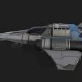 Futuristic Spaceship Design With Sleek Silver Gray Body Purple Glowing Engines And Front Weapons