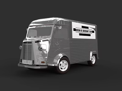 Coffee And Cookie Silver Food Truck With Sleek Modern Exterior Design 3d model