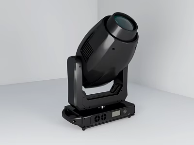 Black Stage Downlight Spotlight With Moving Head And Professional Lighting Design 3d model