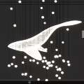 Modern Whale Shaped Lighting Combination With Globe Lights And Sconces 3d model