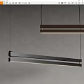 Modern Linear Pendant Lights in Black and Brown with Suspended Design and Soft Illumination