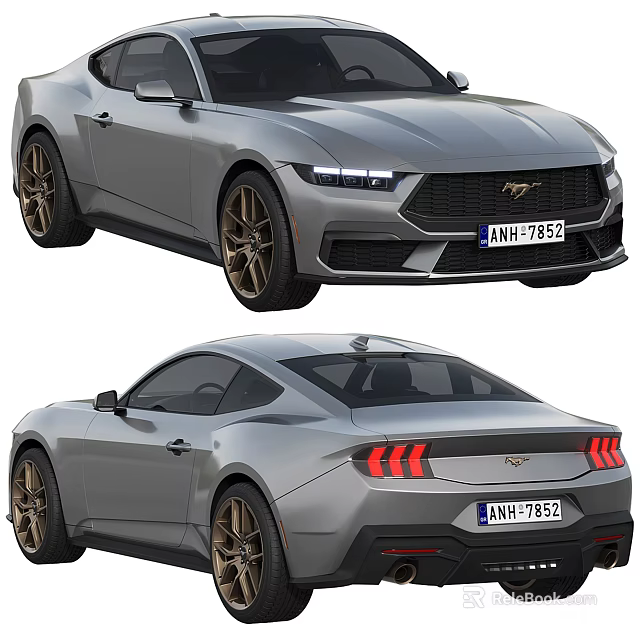 Silver Two Door Sporty Coupe With Alloy Wheels And Stylish Rear Lights 3d model 