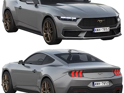 Silver Two Door Sporty Coupe With Alloy Wheels And Stylish Rear Lights 3d model