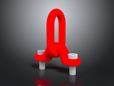 Modern Red And White Lighting Combination Featuring Two White Cylindrical Bases Design Structure 3d model