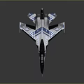Modern Blue And White Fighter Jet With Sleek Design And Transparent Cockpit