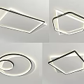 Modern Ceiling Lights With Various Geometric Shapes And Sleek LED Design 3d model