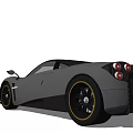 Gray Luxury Sports Car With Sleek Body Black Roof And Yellow Rims