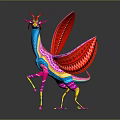 Colorful Artistic Mythical Animal Featuring Decorative Antlers Vibrant Wings And Intricate Patterns