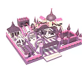 Castle Themed Playground Design With Towers Slides Arches And Decorative Spires