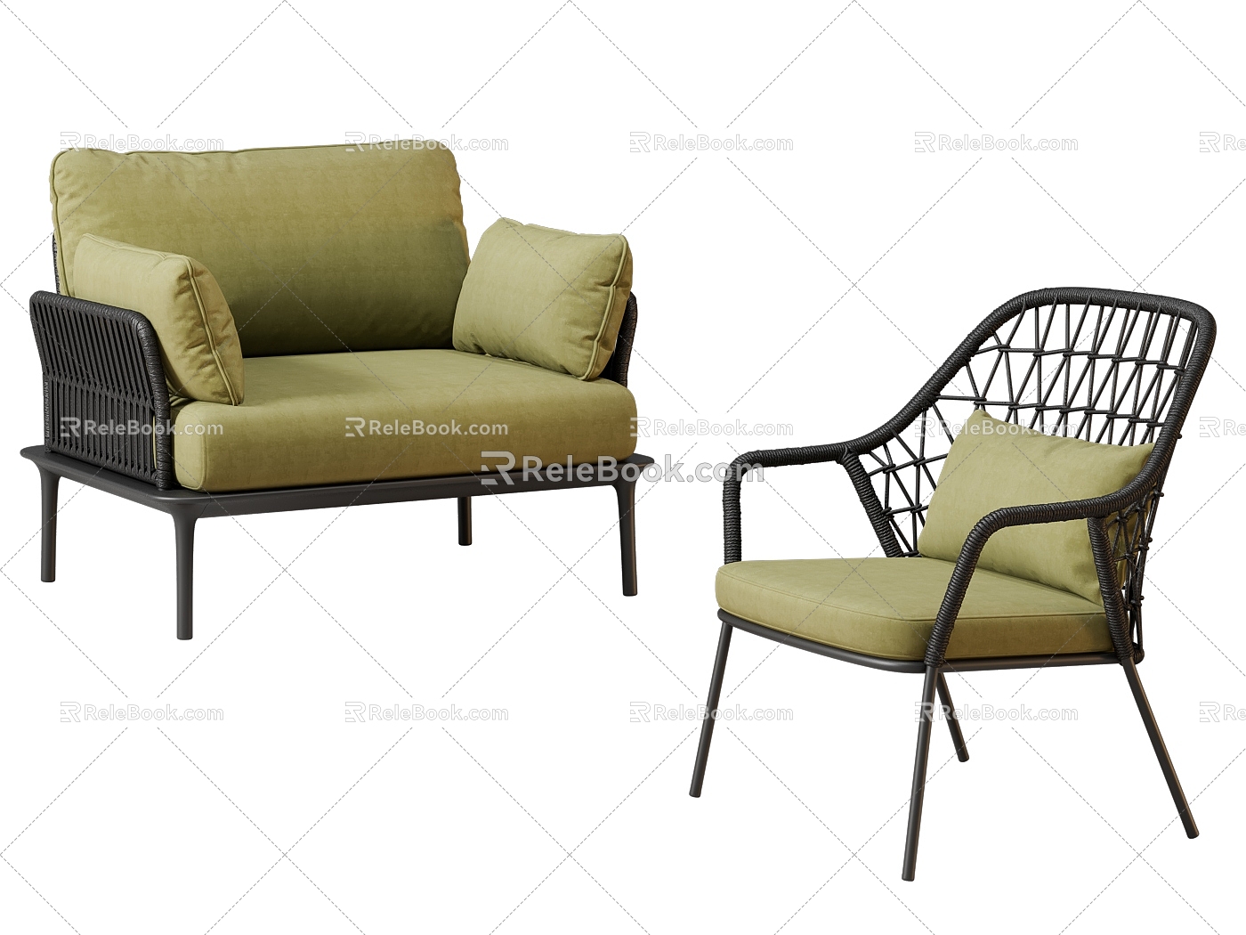 Leisure Chair Woven Chair Rattan Chair Nordic Outdoor Leisure Sofa Antique Leisure Chair model