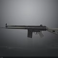 Modern Tactical Rifle With White Stock Metallic Body And Detachable Magazine