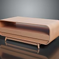 Modern Wooden Coffee Table With Simple Design And Storage Drawers
