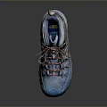 High Top Hiking Boots In Blue Gray With Colorful Laces And Non Slip Sole