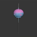 Pink Cherry Blossom Pattern Commercial Decorative Wind Chime Equipment with Hanging Pendant