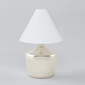 Modern Minimalist Table Lamp With White Lampshade And Metallic Base Design 3d model