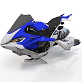 Futuristic Blue And White Hover Motorcycle With Sleek Sci Fi Design And Black Seat