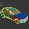 Blue Audi SUV Exterior Design With Glossy Finish And Alloy Wheels