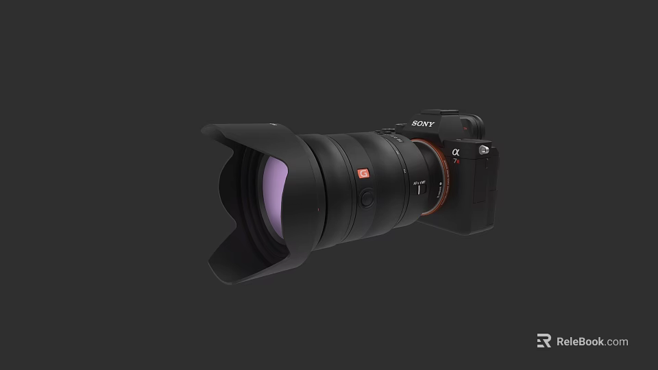 Professional Sony Camera With Telephoto Lens For Commercial Photography Equipment 3d model 