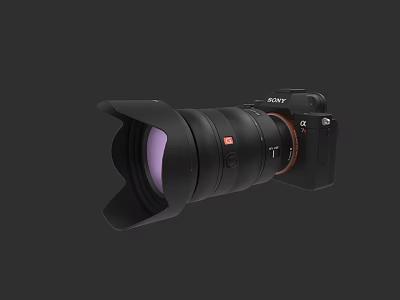 Professional Sony Camera With Telephoto Lens For Commercial Photography Equipment 3d model