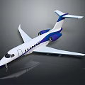 Modern Passenger Jet With White Fuselage Blue Purple Accents And Sleek Exterior Design