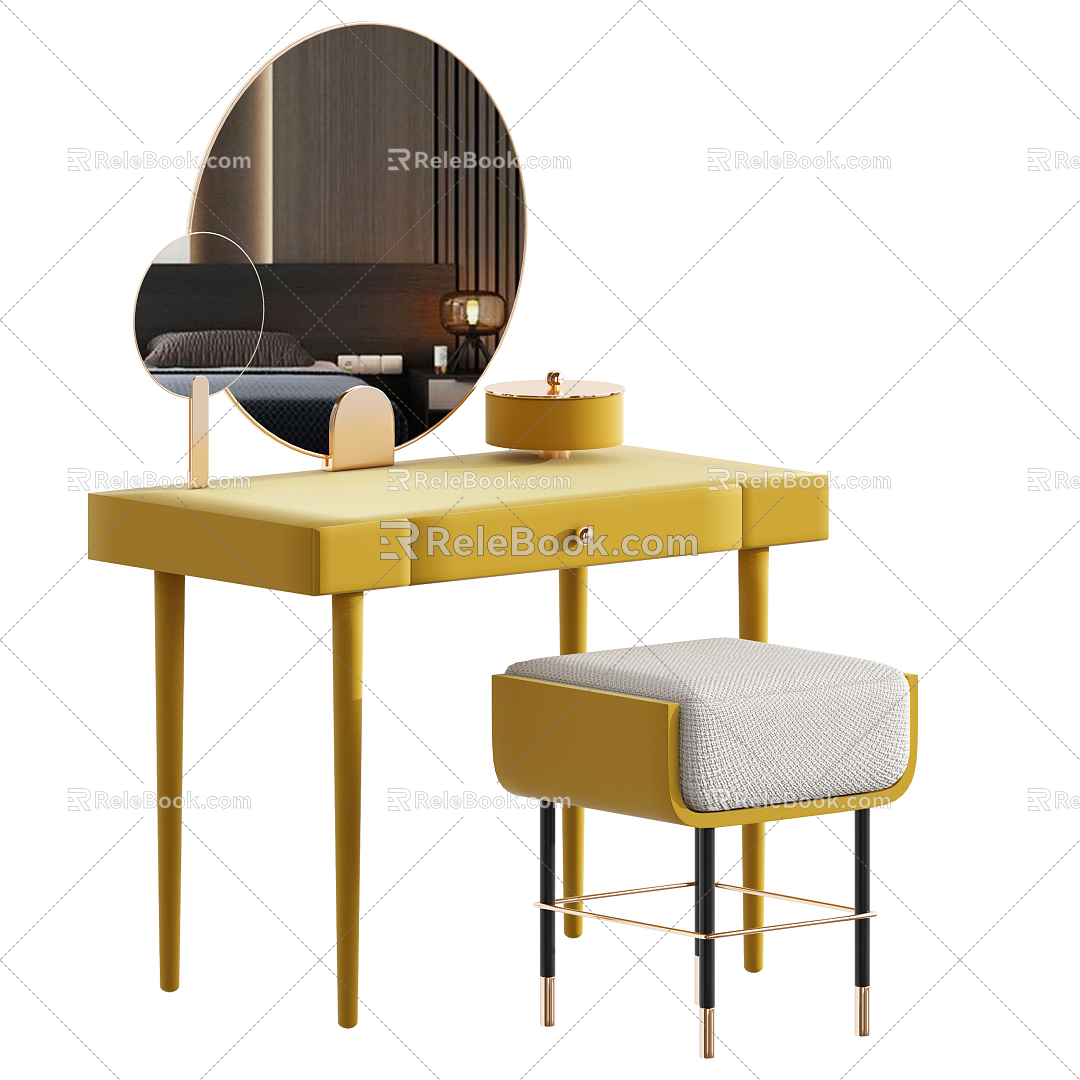 Light Luxury Dressing Table 3d model