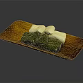 Traditional Green And White Dessert Pastries Arranged On Wooden Serving Plate