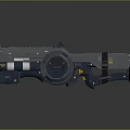 Futuristic Sci Fi Weapon Design With Metallic Structure Circular Components And Tech Details