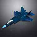 Dark Blue Fighter Jet Model With Sleek Design And Cockpit Canopy Wings