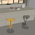 Sleek Modern Bar Stools With Metallic Base And Contemporary Design In Kitchen Bar Area