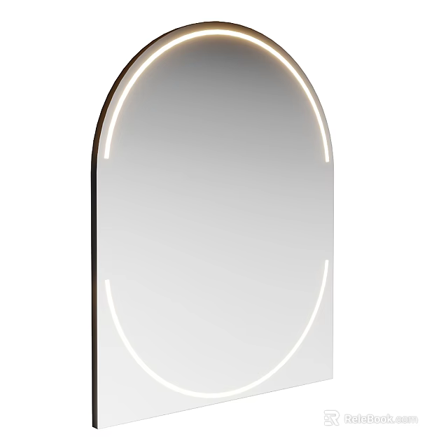 Modern Arch Shaped LED Lighted Mirror for Contemporary Home Bathroom Decor 3d model 