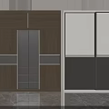 Elegant Modern Wardrobe Interior With Wooden Sliding Doors And White Storage Panels