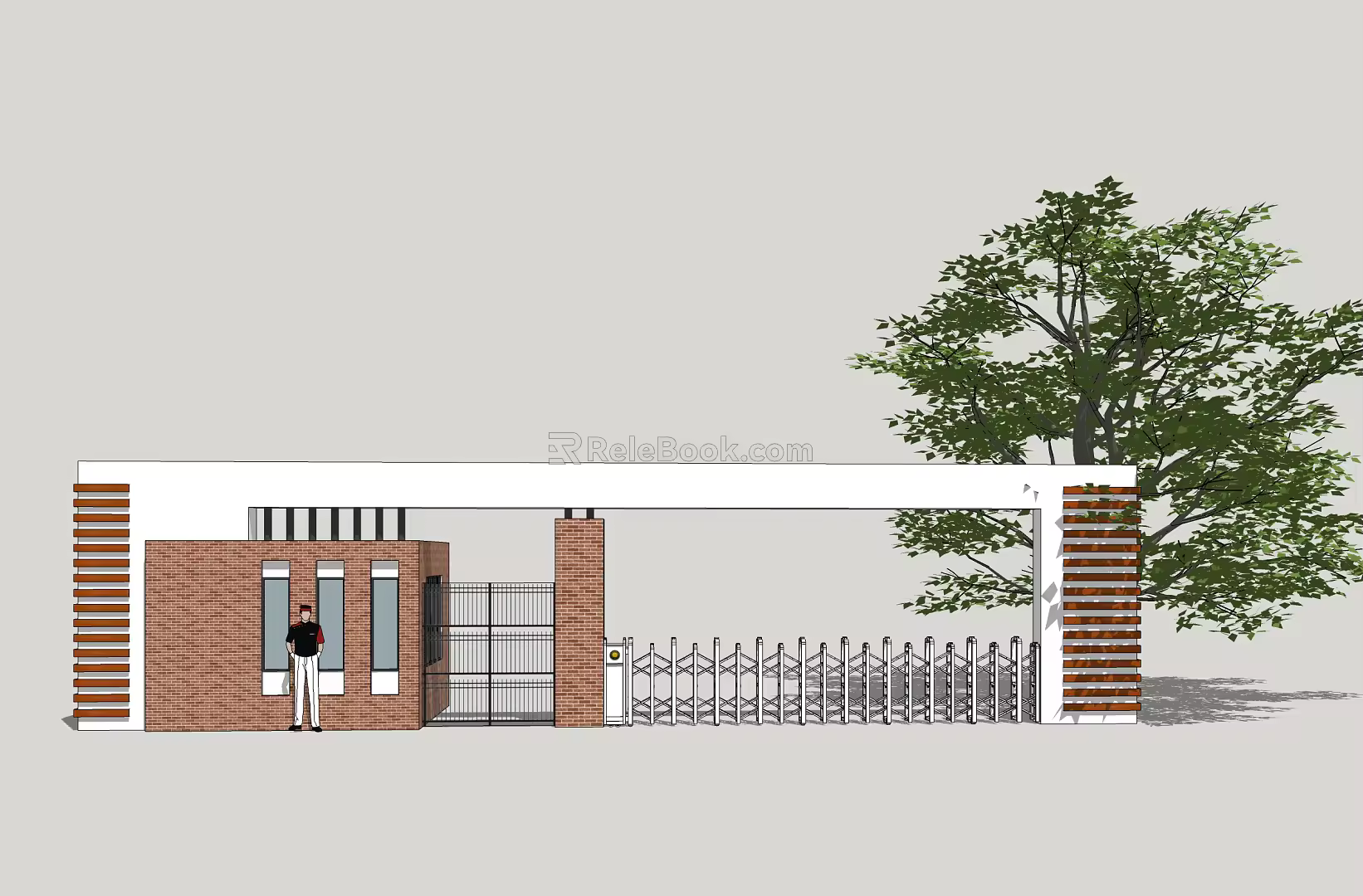 Modern Gate Factory Gate 3d model