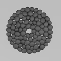 Stylish Circular Wall Decor Made Of Black Round Beads On White Background