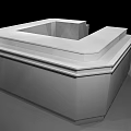 Modern Wooden Display Counter Shelf with Silver Top and Square Design for Retail Store