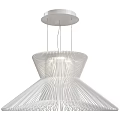 Contemporary White Chandelier Featuring Linear Woven Design And Modern Sleek Structure 3d model