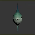 3D Designed Turquoise Fish Character With Plump Body Large Eyes And Shiny Fins