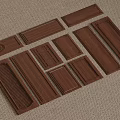 Different Shaped Wooden Panels With Carved Patterns And Textured Surfaces 3d model
