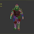 Game Movie Character in Full Body Knight Style Armor with Metallic Texture and Chest Emblem