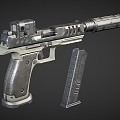 modern pistol pistol sniper rifle 3d model