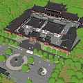 Chinese Style Temple Characteristic Architecture Temple Architecture 3d model