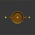 Elegant Golden Household Trophy With Pink Gem And Star Accents
