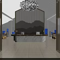 Elegant Modern Hotel Lobby Interior Design With Grand Chandelier And Marble Reception Desk