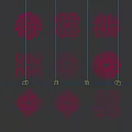 Chinese-style window grilles silhouette pane window sill border openwork window 3d model